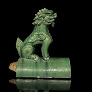 Green glazed tile “Lion Foo”, Qing dynasty