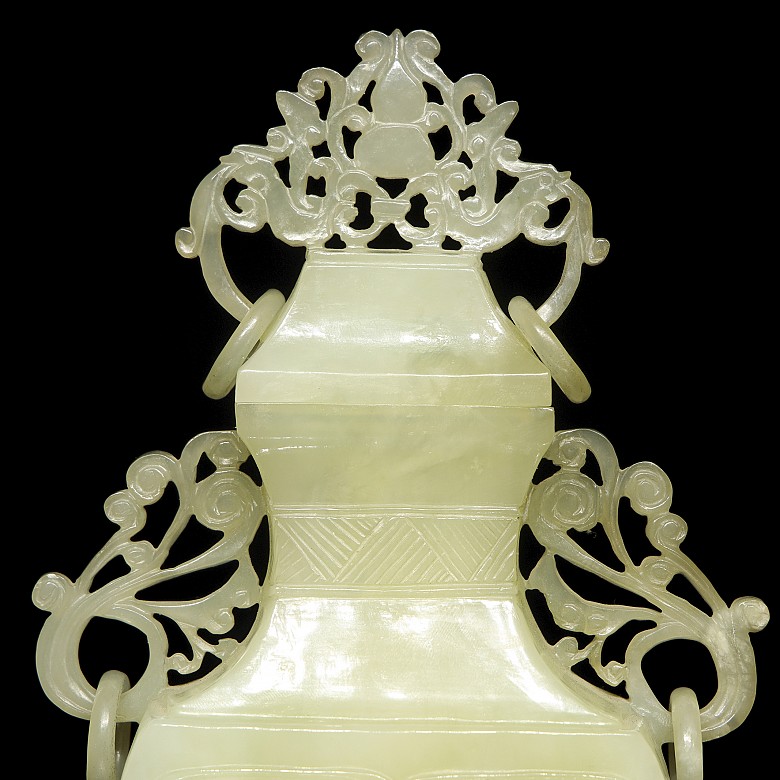 Carved jade vase, 20th century