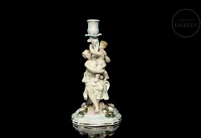 German porcelain ‘Candelabra of a woman with child’, 20th century