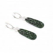 Detachable earrings with jadeite and diamonds.