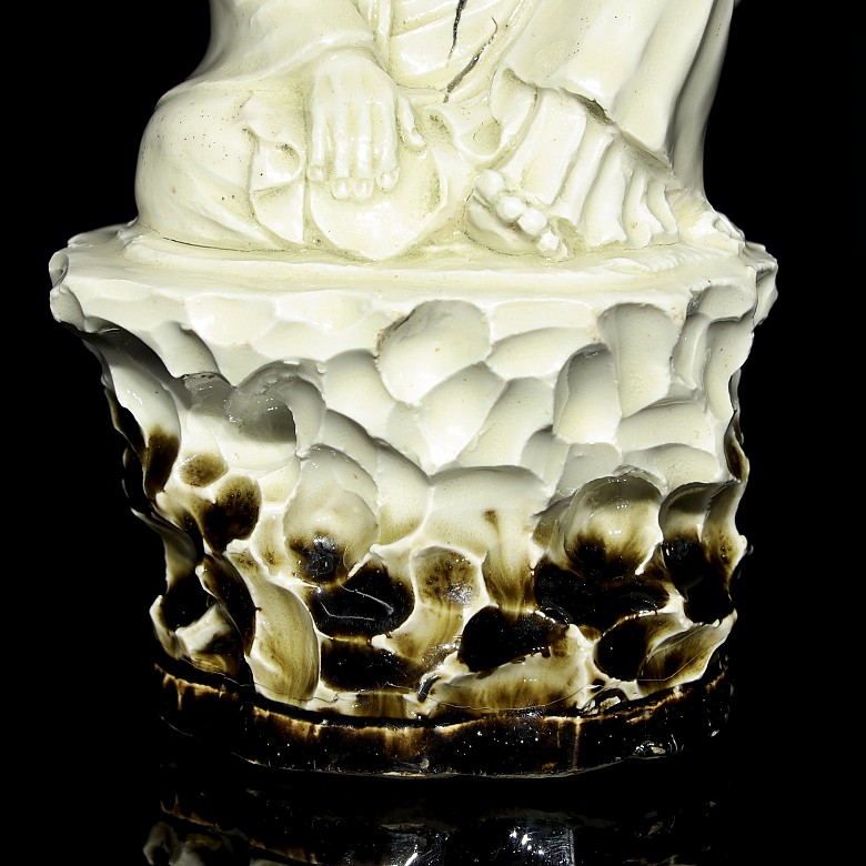 Dingyao ‘Luohan’ porcelain figurine, Qing dynasty