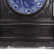 Wood and porcelain panel, 20th century