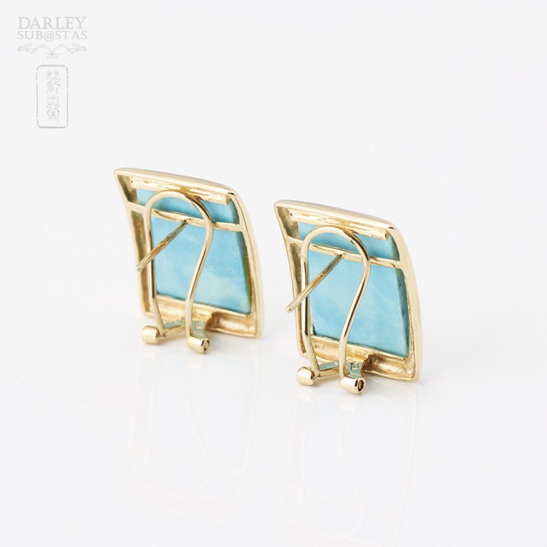 Earrings  Turquoise Natural in 18k - 1