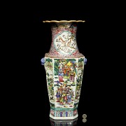 Cantonese vase famille rose “Scenes”, 20th century