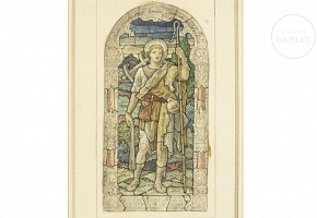 Sketch of stained glass window ‘David’, 20th century