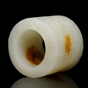 Archer's ring in white jade, 20th century