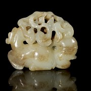 Carved jade figurine ‘Girl with ram’, Qing dynasty