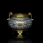 Cloisonné tripod censer ‘Ruyi and phoenix’, Qing dynasty