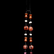 Necklace of colourful agate and glass beads, Qing dynasty