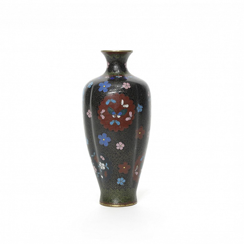 Cloisonne lobed vase