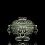 Spinach green jade “Gui” vessel, Qing dynasty