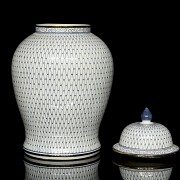 Blue and white porcelain tibor, 20th century