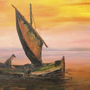 R. Gamuz (20th century) ‘Sunset in the Albufera’