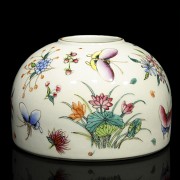 Porcelain enamelled ‘Butterflies’ vessel, early 20th century