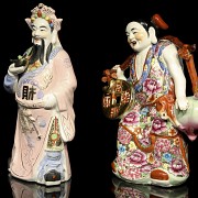 Pair of porcelain sages, China, 20th century