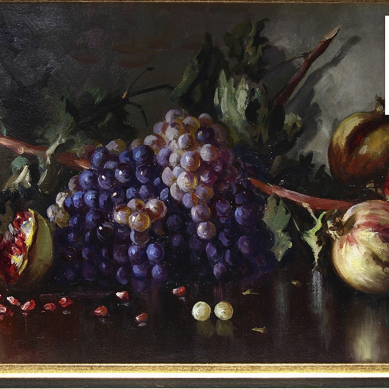 Eulogio Rosas (1931) “Still life of grapes and pomegranates”