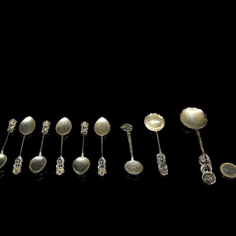 Conjunto de cucharillas de plata, s.XX