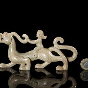 Carved jade figurine ‘Rider and Dragon’, Han style