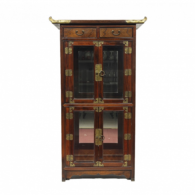 Asian-style wooden display cabinet, 20th century