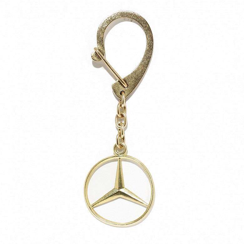 18k yellow gold key ring