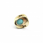 14k gold ring with natural turquoise.