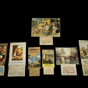 Set of antique calendars, 1929-1960