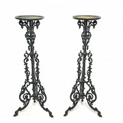 Pair of cast-iron pedestals, 20th century