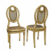 Pair of Louis XVI style chairs, early 20th century - 6