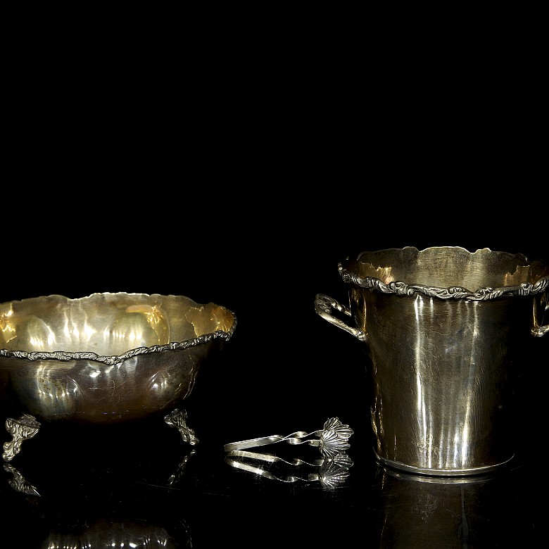 Set of six silver utensils, 20th century