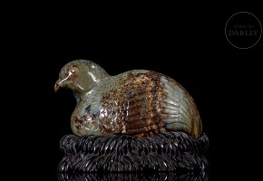 Carved jade figurine ‘Quail’, Qing dynasty