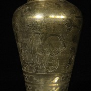 Engraved brass vase, Asia, 20th century - 2