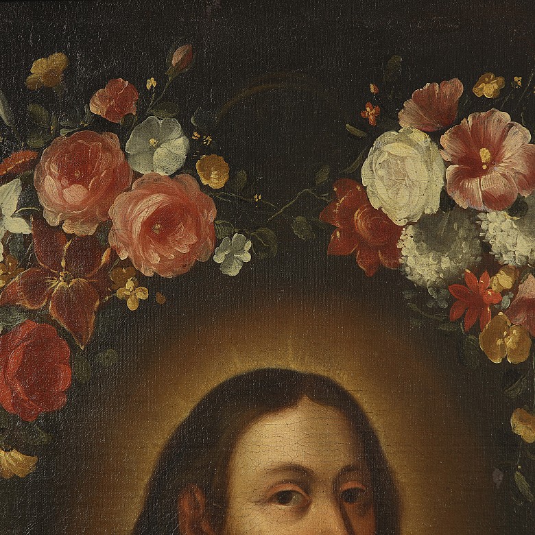 19th century Spanish School ‘Christ with flowers’