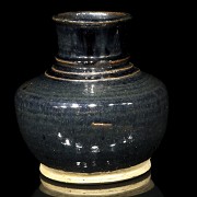 Ceramic vase, black glaze, 20th century