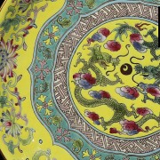 Porcelain dish with dragons, 20th century