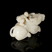 Carved jade figurine ‘Girl with Ox’, Qing dynasty