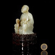 Carved jade figurine ‘Luohan and dragon’, Qing dynasty, Qianlong period