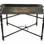 Metal tray with foot, 20th century