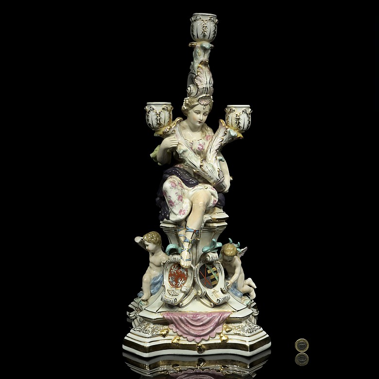 German porcelain candelabra, 20th century