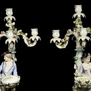 Alfred Voigt, Sitzendorf (1887-1900), Pareja de candelabros, s.XIX