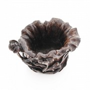 Chinese carved wood libation cup, 19th century.