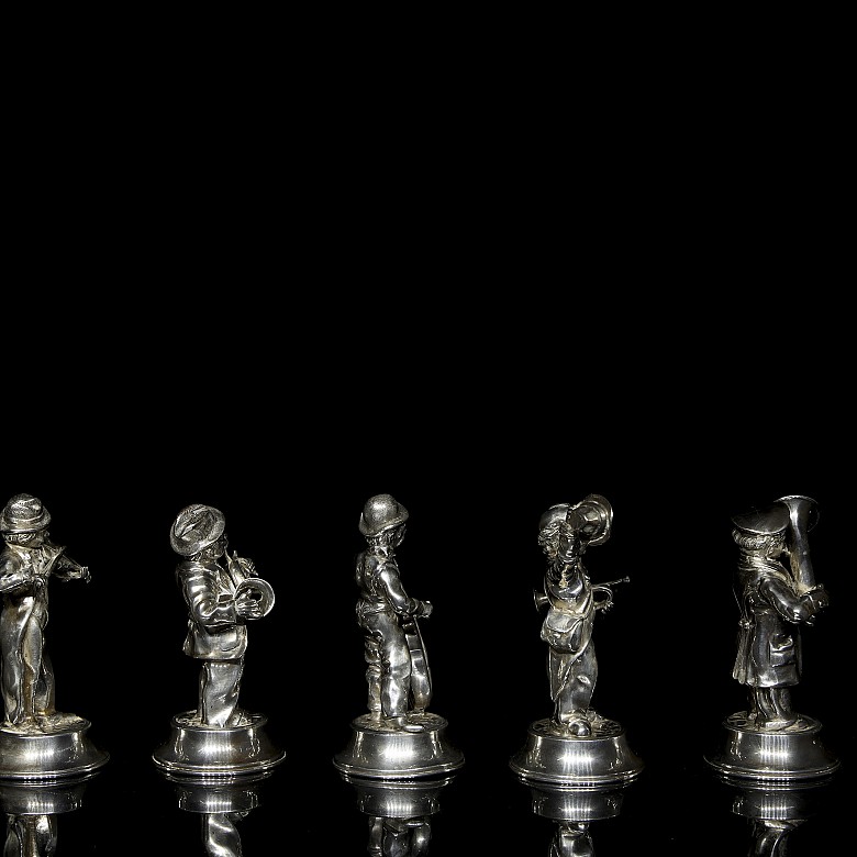 Set of silver figurines ‘Musicians’, 20th century