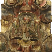 Baroque polychrome wood bracket, 17th - 18th century