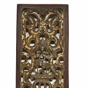 Carved wooden panel ‘Dragons and Bats’, Qing dynasty - 1