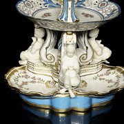 Three-tiered porcelain centrepiece ‘Infants’, 20th century