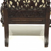 Burmese carved wooden chair, early 20th century