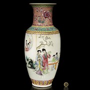 Chinese vase with ladies and palace, 20th century