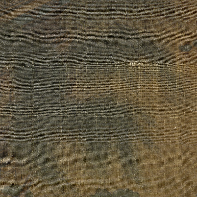 Chinese silk painting ‘Ancient Landscape with Characters’, Song dynasty