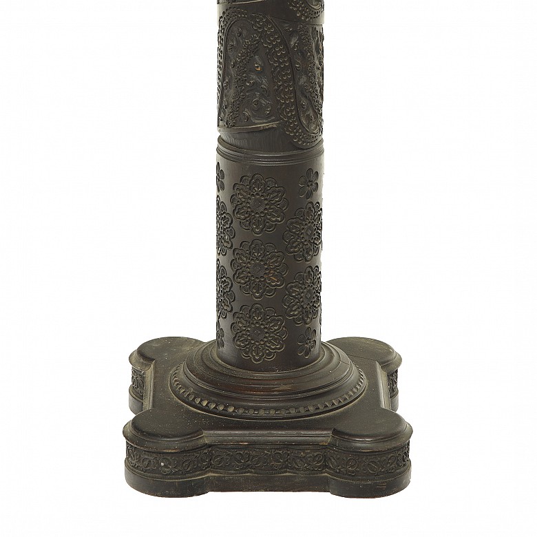 Carved wooden pedestal, 19th century