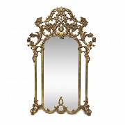 Large gilded wooden mirror, Louis XVI style