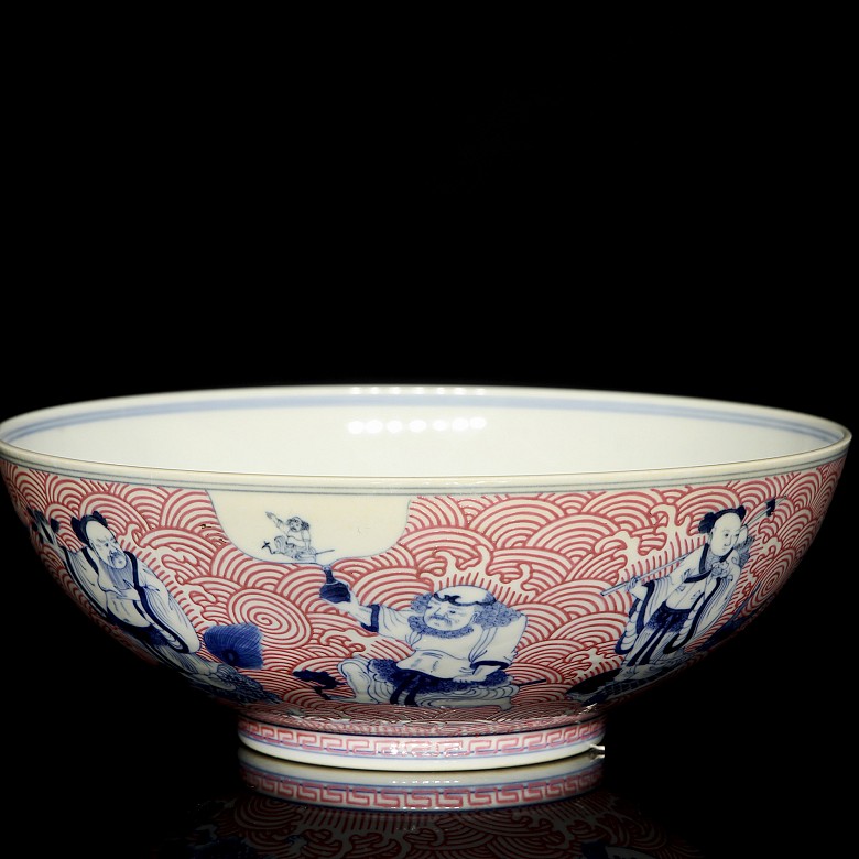 Glazed porcelain bowl ‘The Eight Immortals’, with Daoguang stamp